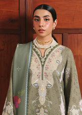 QPrints By Qalamkar Embroidered Jacquard Weaved 3 Piece Unstitched Suit QLM25QP D-QW-9A KHANZA